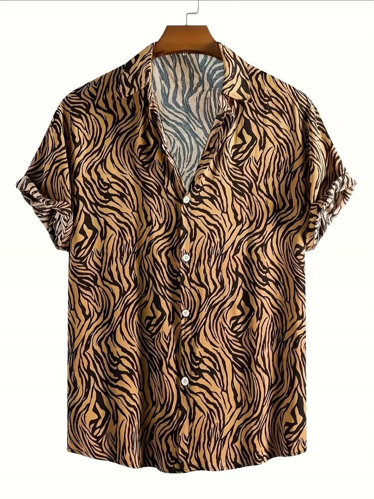 Leopard Print | Casual Shirt for Men New | Comfortable And Breathable Summer Thin Style | Slim Fit Men'S Micro-Elastic Wrinkle-Resistant