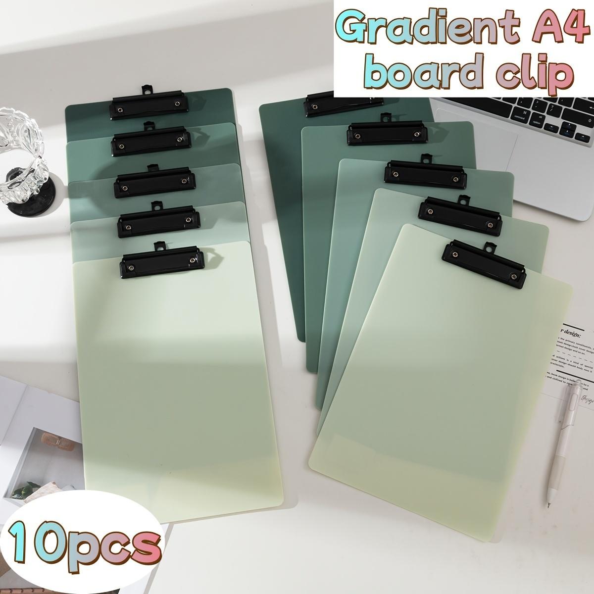 

5pcs Vibrant Gradient A4 Clipboards - Durable Writing Boards with Secure Metal Ring Binder Clip - Perfect for Teacher