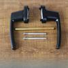 1 Set of Zinc Alloy Plastic Steel Door Split Handle Lock Balcony Bathroom Sliding Door Double-sided Transmission Handle