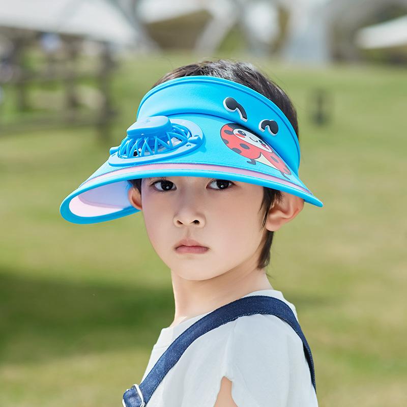 1154 Children's hat with large brim fan empty top hat for boys and girls cartoon cute outdoor sun hat