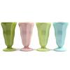 Pastel Color Smoothie Parfait Cup Glass Long Mug 4-piece Set