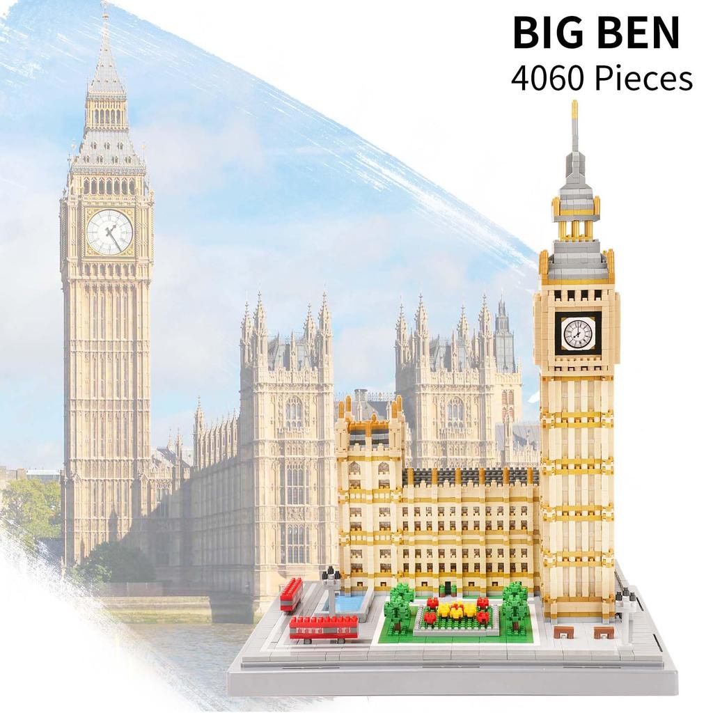LULUFUN Big Ben Micro Building Blocks, Stacking Blocks, Mini 3D Puzzle, Building Block, Big Ben Building Block, for Adults, Celebration, New Year, Bir