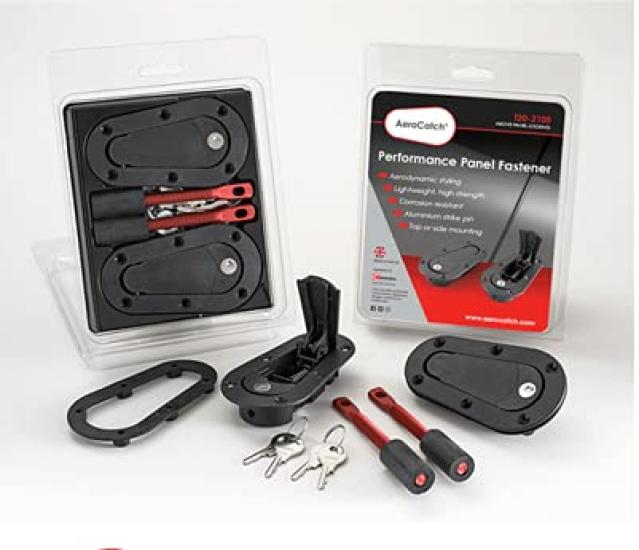 

SFC AeroCatch Bonnet Plus Flush Type with Set of 2 and [Authentic Product] 120-2100 Pins, Key, Black, (Left Right) чёрный