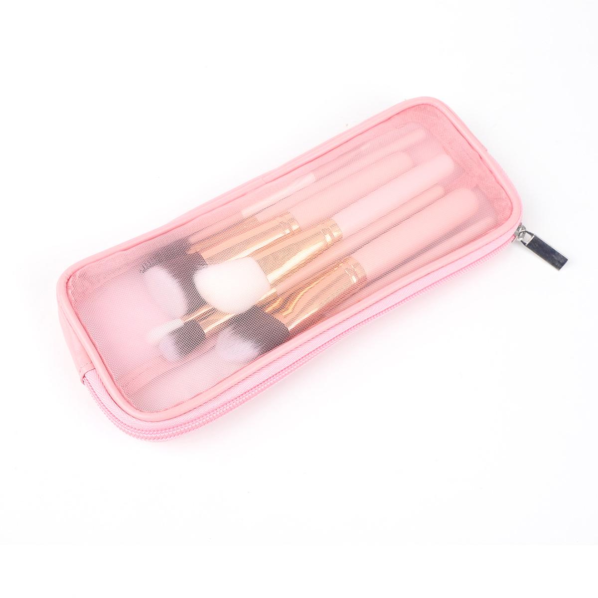 

Large Black Nylon Mesh Makeup Organizer – Breathable and Portable Wash Bag