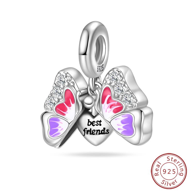 100% Copper Exquisite Cubic Zircon Butterfly Bee Ladybug Charms Bead Fit Qikaola Original Bracelet Fine Diy Jewelry