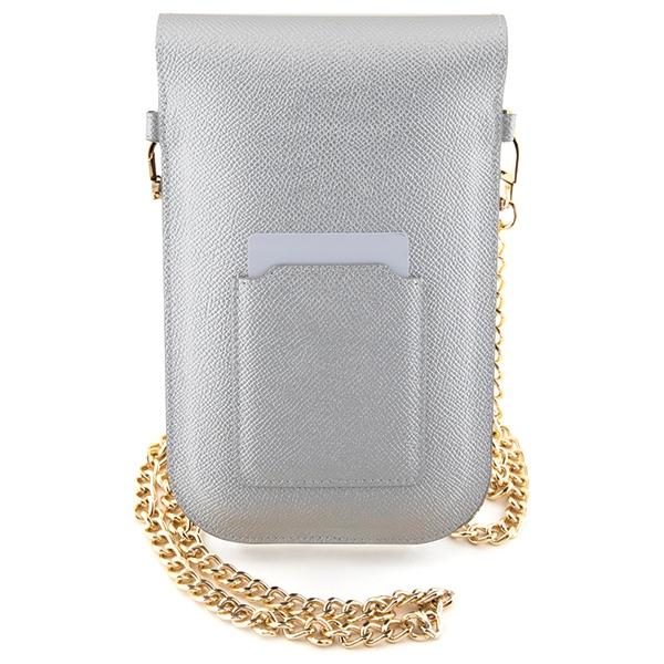 Hello Kitty Torebka Hkowbpghdlms Srebrny/Silver Leather Metal Logo Chain