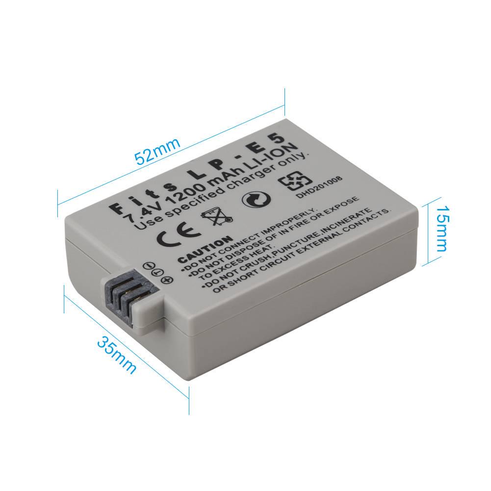 1200mAh Rechargeable Camera Battery For Canon EOS 450D 500D 1000D Kiss ...