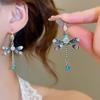  Fashion Dragonfly Tassel Earrings For Women Light Luxury Niche Temperament Long Simple Colored Zircon Dangle Earrings Daily Gift