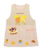 ON NISHIKI Lulu Roro Apron for Nursery Teachers, Women's, Adult, Embroidered Appliqué, Side Buttons, Quick-Drying, Wrinkle-Resistant, Character