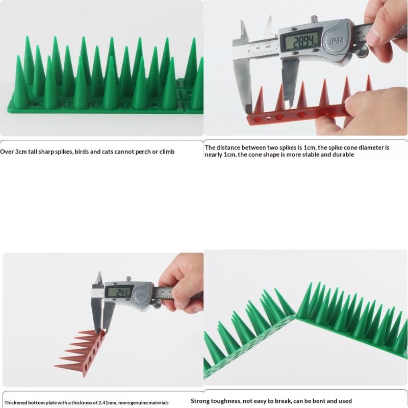 Plastic Anti Bird Cat Thorn Strips for Fence Wall Garden Balcony Security Easy Installation Animal Deterrent