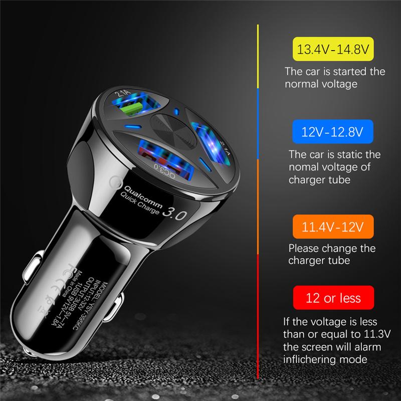 Auto-Zigarettenanzünder Universell 7A 48W USB-Autoladegerät Zigarettenanzünder-Verteiler 3 Ports Schnellladung 3.0 Schnellladeanschlüsse