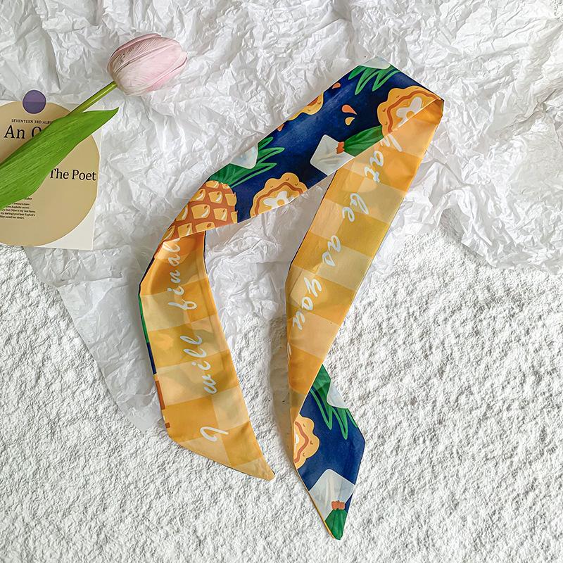 New luxury Brand Model Small Silk Scarf for Women Hair Band Bag Handle Handbag Ribbon Scarf Neck Scarves Neckerchief