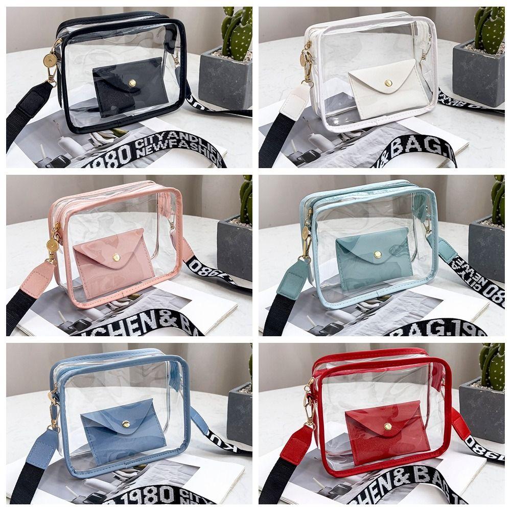 Korean Style PVC Jelly Bag Candy Color Shoulder Bag Simple Transparent Crossbody Bag Travel