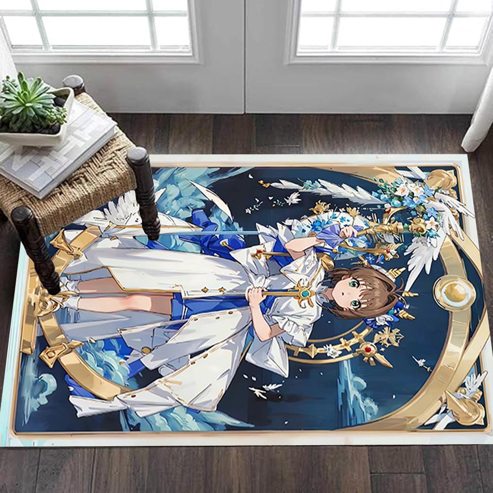 Elegant Blue Floral Dress Decoration,Carpet,Living Room,Bedroom, Non-slip,Square rug