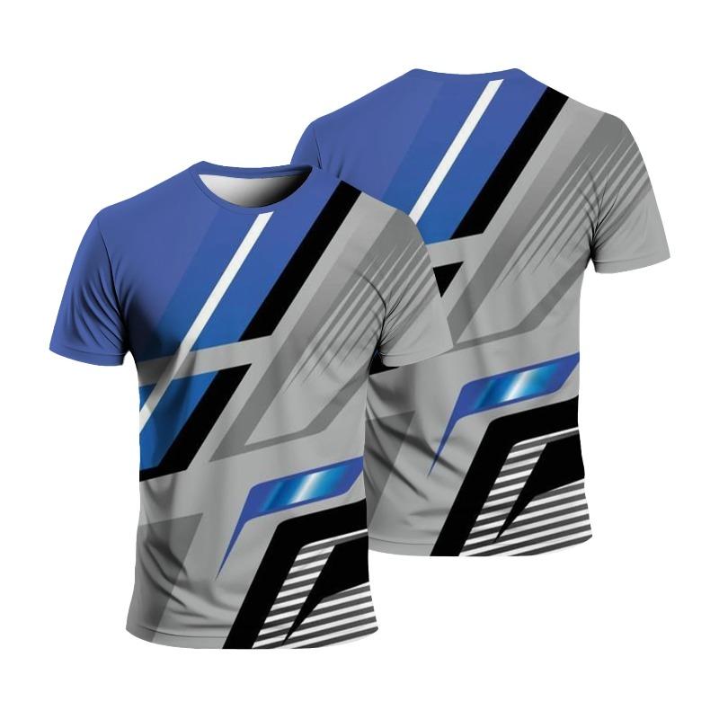 Pánské 3D tištěné tričko Outdoor Fitness Prodyšné Rychleschnoucí Sportovní Krátký rukáv Kulatý výstřih Pulovr Ležérní top