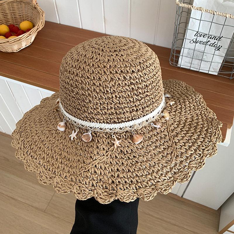 Women's Ethnic Style Woven Straw Sun Hat Large Brim Summer Beach Shade And Sun Protection Hat For 2026