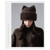 Korean Style Cute Cat Ears Plush Knit Hat Autumn Winter Warm Casual Beanie