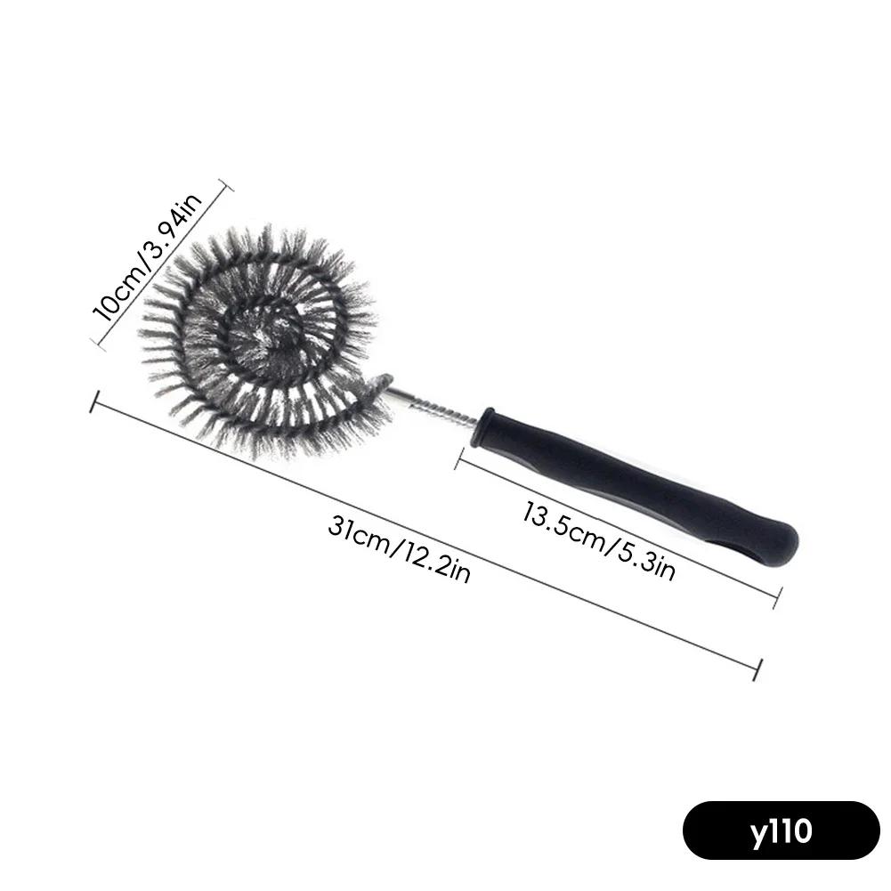 

Fancyfamily Barbecue Mesh Disk Cleaning Brush Extra Long Handle Grill Scrubber Outdoor Home BBQ Kitchen Accessories