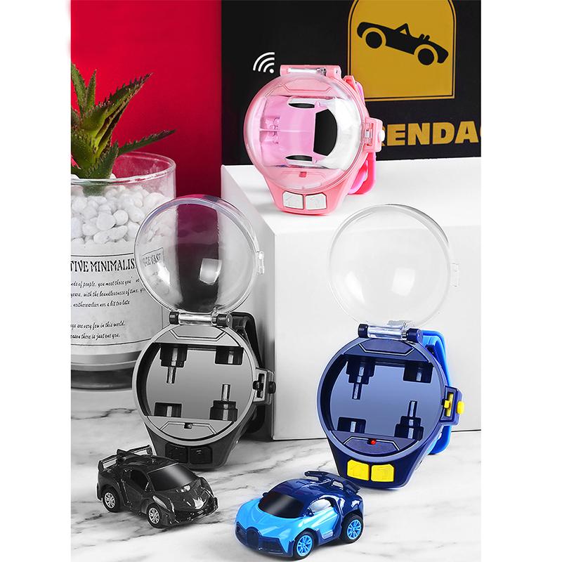 Mini Remote Control Watch Car Cartoon Rc Small Car Rechargeable Racing Kids Boys Girls Birthday Christmas Clock Rc Car Toy Gift