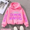 Children's KPop Demon Hunters Hoodies Girls Pink Boy Pink Tops Sweatshirt Long Sleeve Pullovers Coat Autumn Winter Casual Hooded