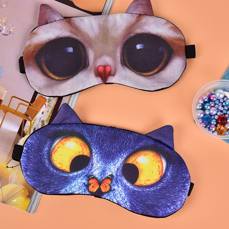 Cute Cat Dog Sleep Mask Natural Sleeping Eye Shade Cover Eye Mask Soft Blindfold Eye Patch Sleep Eyeshade Eye Cover