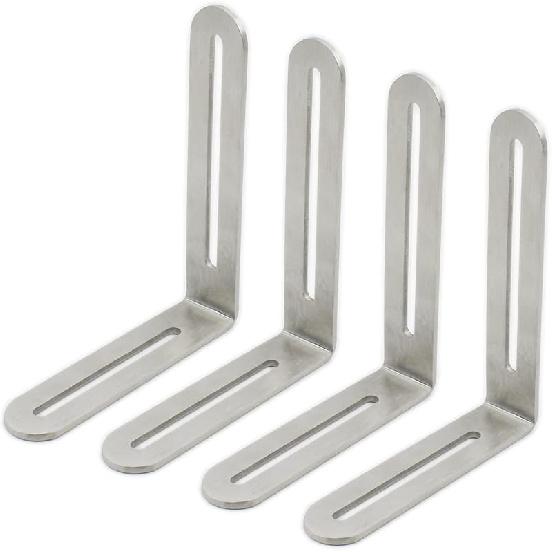 4 PCS Adjustable L-Shape Corner Brace, ULIFESTAR Heavy Duty Thicken Stainless Steel Joint Right Angle Brackets L Slotted Support Shelf Bracket for PC