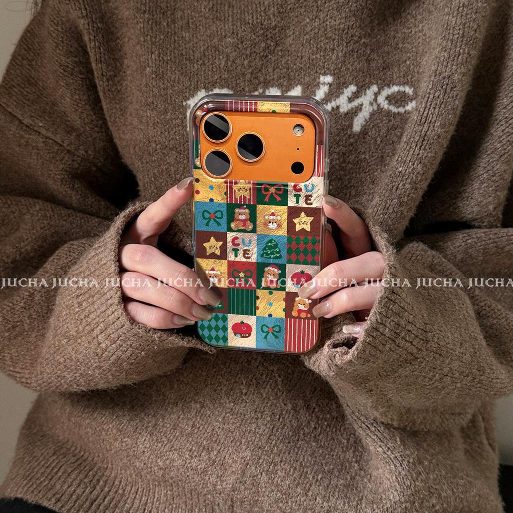 Anwendbare karierte Weihnachten Bär Apple 11promax Handyhülle Herbst- und Winteratmosphäre iphone11 neu 11