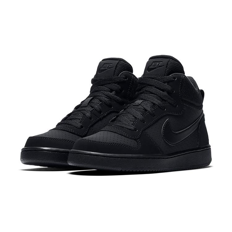 (GS) Nike Court Borough Mid 'Triple Black' Kids' 839977-001
