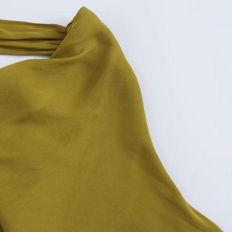 Kaslead New Arrival Women's Clothing Fashion Style Fashion Silm Silk Satin Texture Midi Skirt Dress 9878157