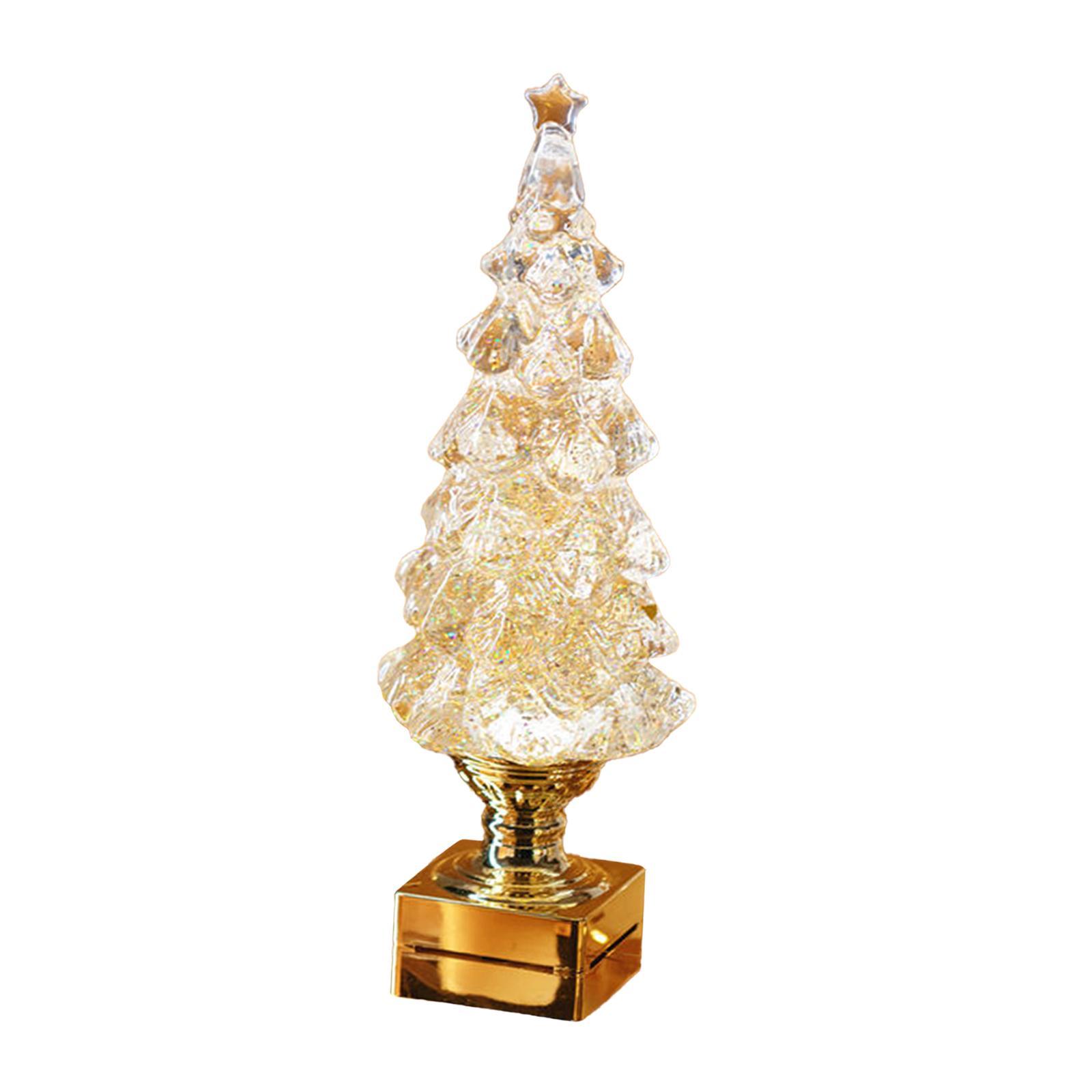 

Tabletop Artificial Christmas Tree Snow Globe with LED Lights Modern Home Accent for Xmas Living Room золотой