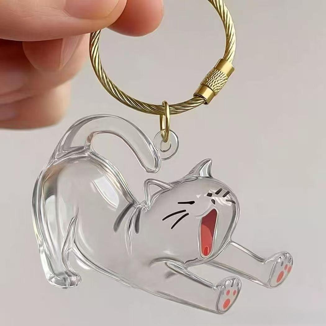 

New Cat Hair Storage Keychain Bag Pendant Transparent Pet Fur Keepsake Capsule Souvenir Collection Gift Decoration Accessories