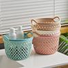 Japanese Style Waterproof Laundry & Storage Basket: Portable, Hollow Design for Clothes and Sundries.