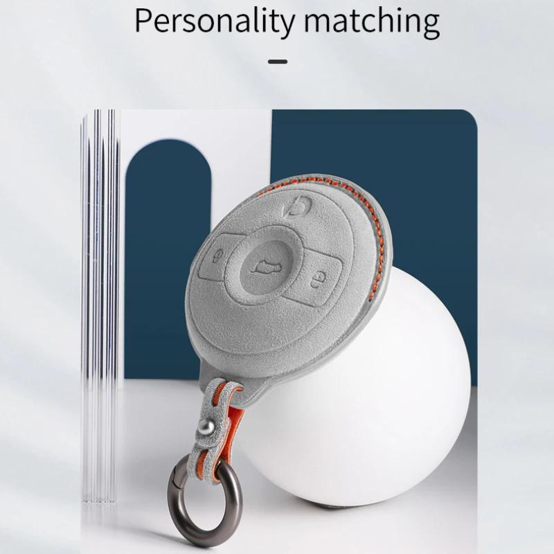 For Mercedes Benz SMART Fortwo 1 BRABUS 1  Barbos SMART Suede Remote Car Key Case Shell Keychain  for Benz Smart Elf Key