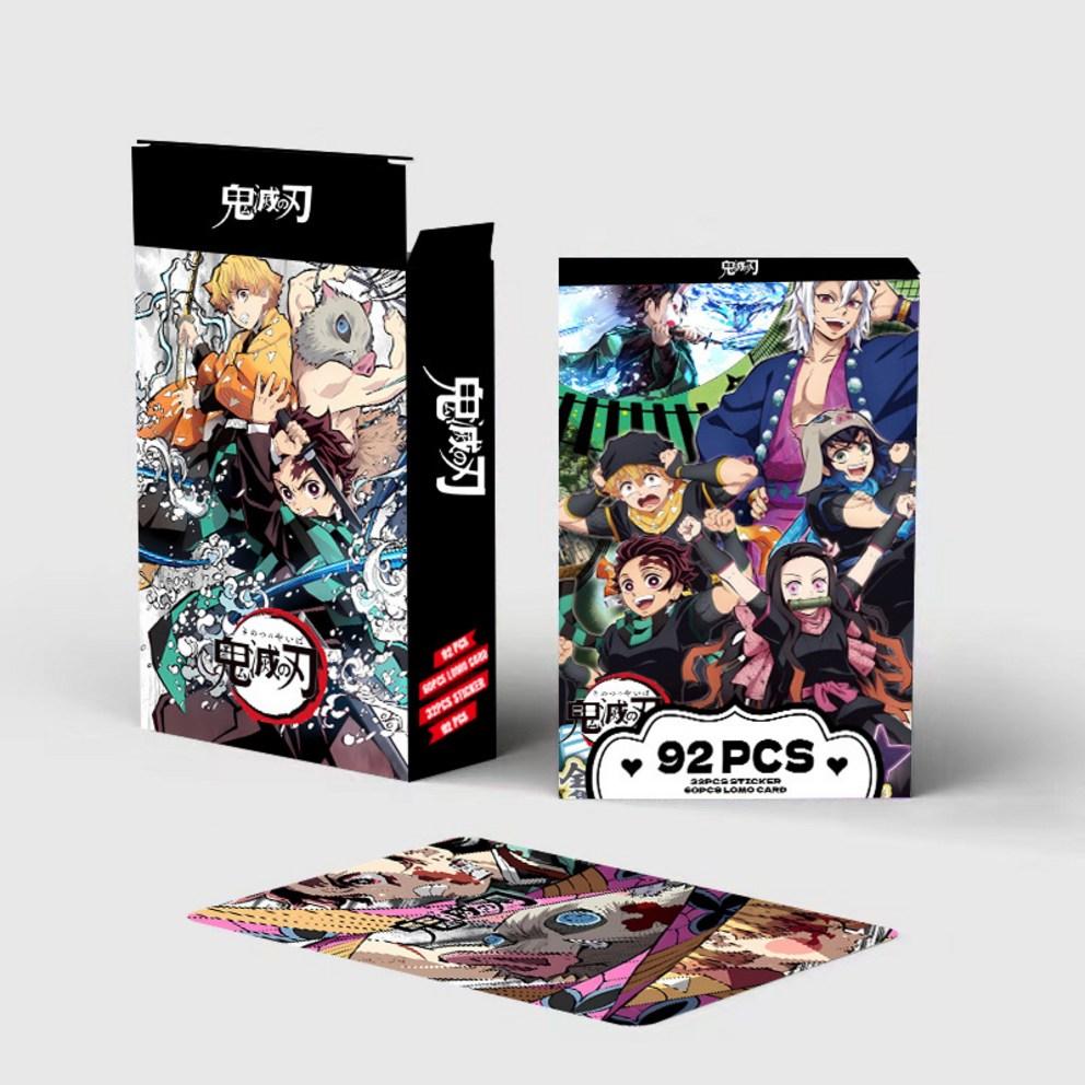 Anime Japanese Anime Photo Card Lomo Card 60pcs + Random Sticker 32pcs Photocard Good Goods Monster 8 Demon Sword Blue Rock