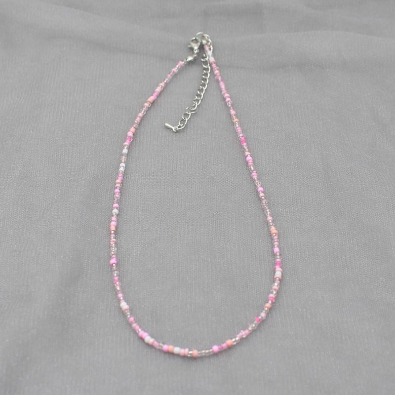 Korean Style Dopamine Color Beaded Necklace - Girly Bohemian Clavicle Chain