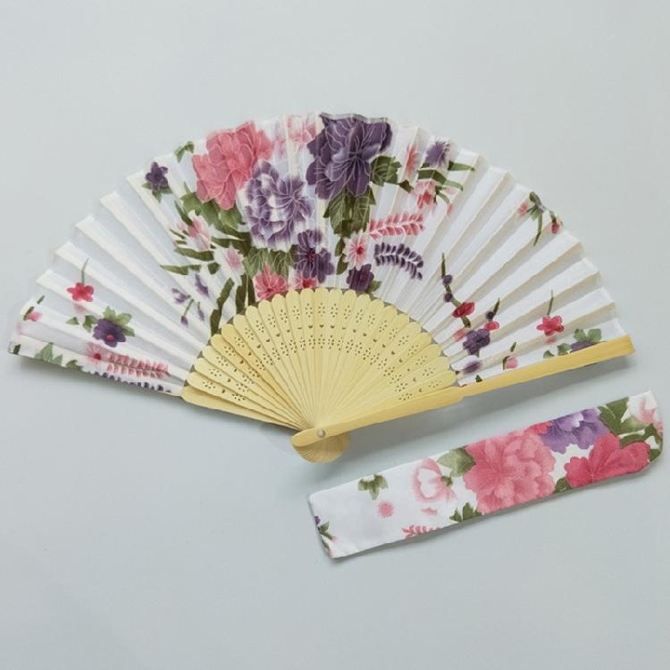 Folding Hand Fan for Women Chinese Japanese Floral Bamboo Hand Fans with Bag Set