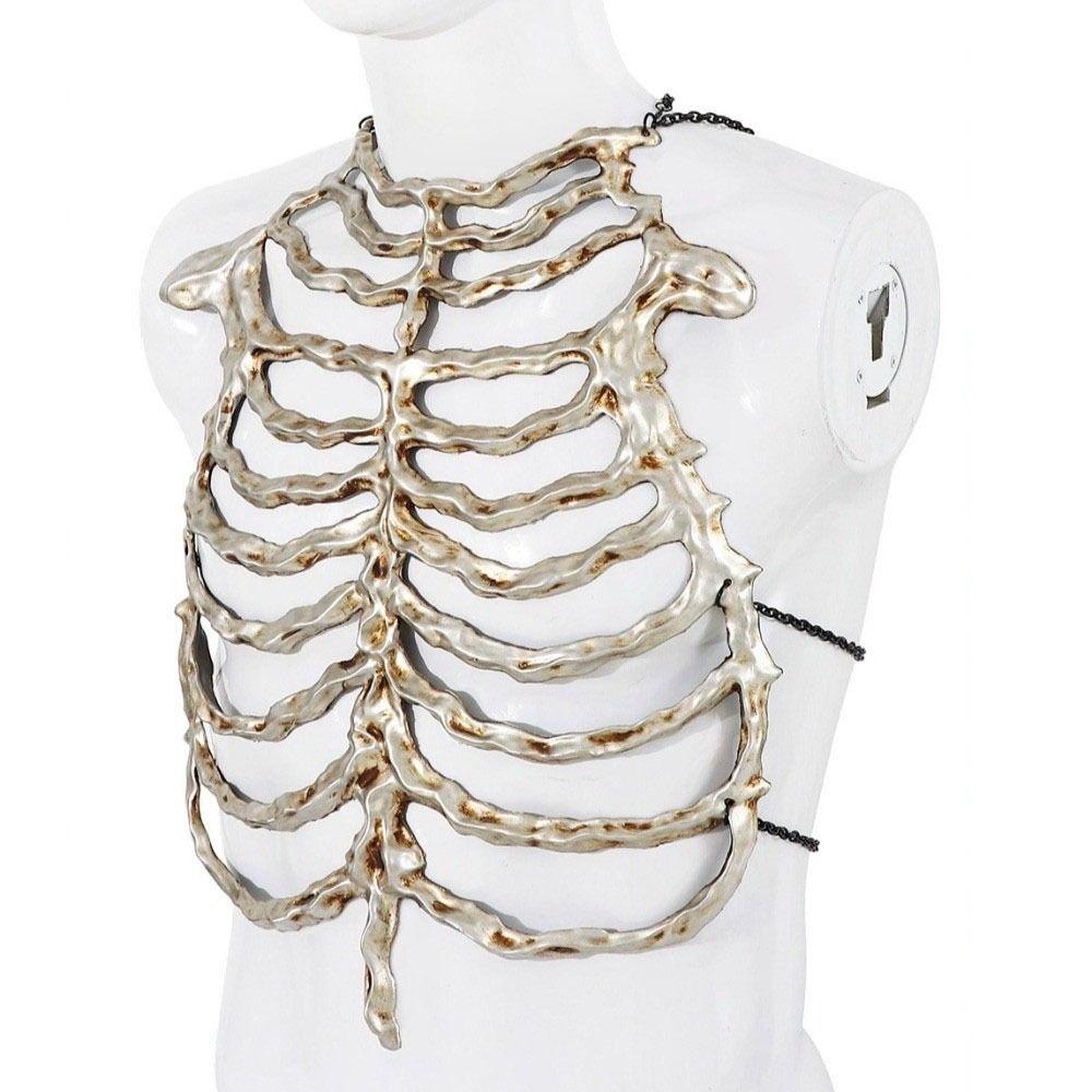 Chain Hollow Skeleton Frame Structure Breastbone Performance Prop Bone Costume Prop  Holiday Dress