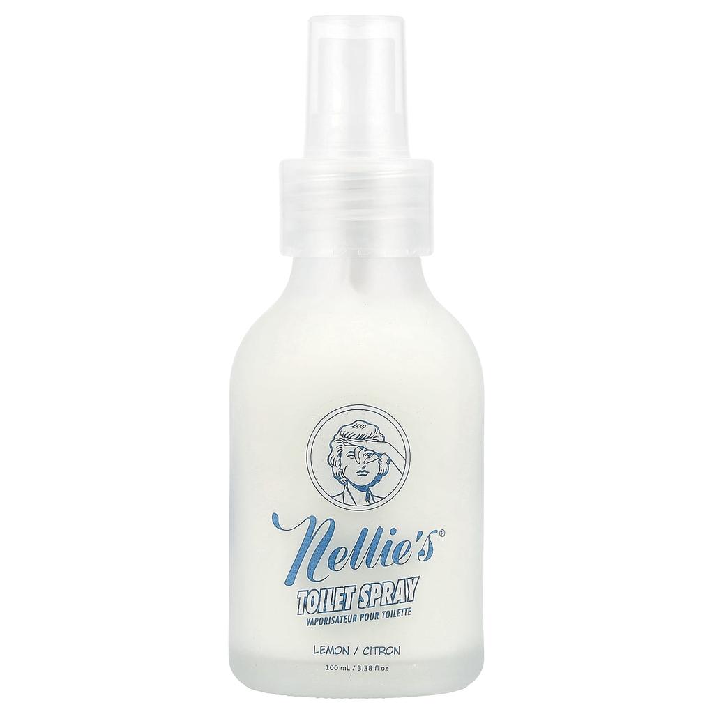 Nellie's Toilet Spray, Lemon Scent, 3.38 Fl Oz (100 Ml)