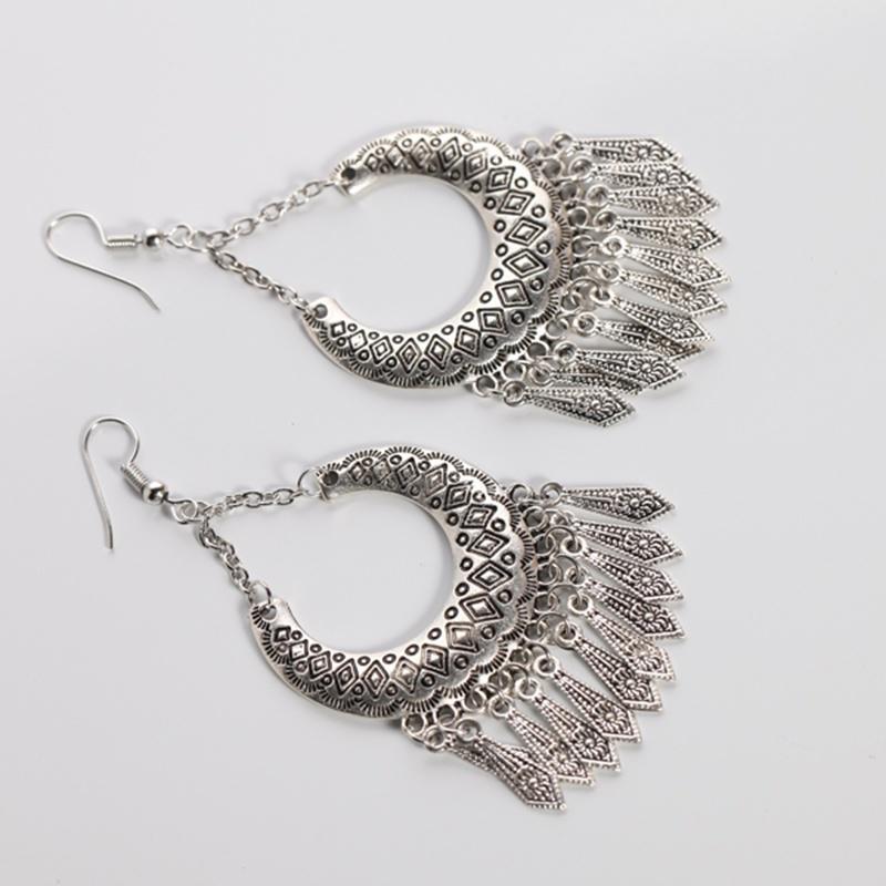 Bijoux Vintage Alliage Boucles d'Oreilles Pendantes Bohème Tibet Boucles d'Oreilles Accessoires Femmes