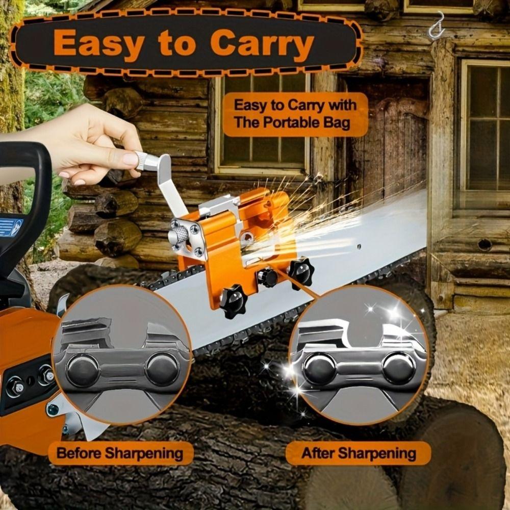 Portable Chainsaw Sharpener Kit Hand Crank Hand Chain Grinder  Maintenance Equipment