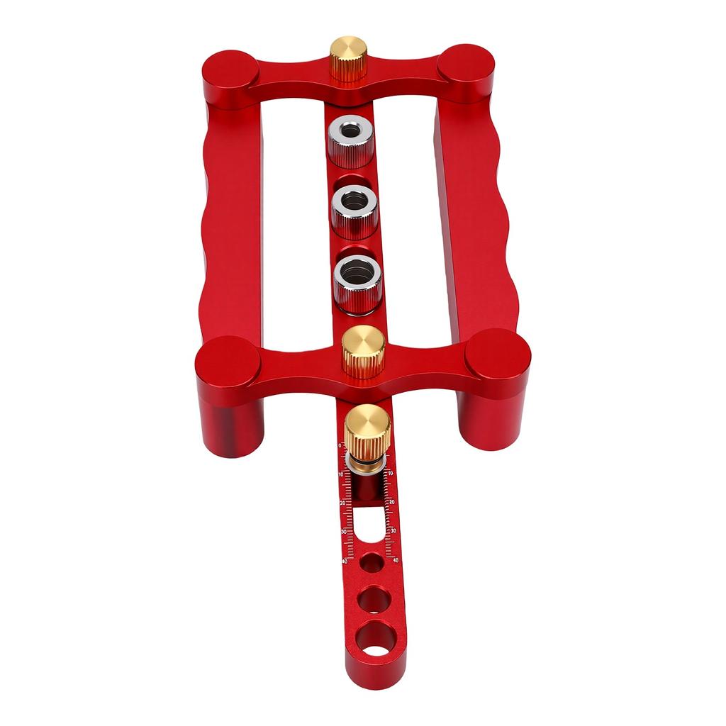 Self Centering Doweling Jig Kit Red Adjustable Woodworking Dowel Jig for Furniture Cabinet