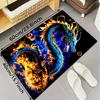 Lebendiger Flammen-Drachen-Teppich – Feuriges Blau-Orange Drachen-Design, Weiches, Lichtechtes Polyester für Schlafzimmer oder Wohnzimmer