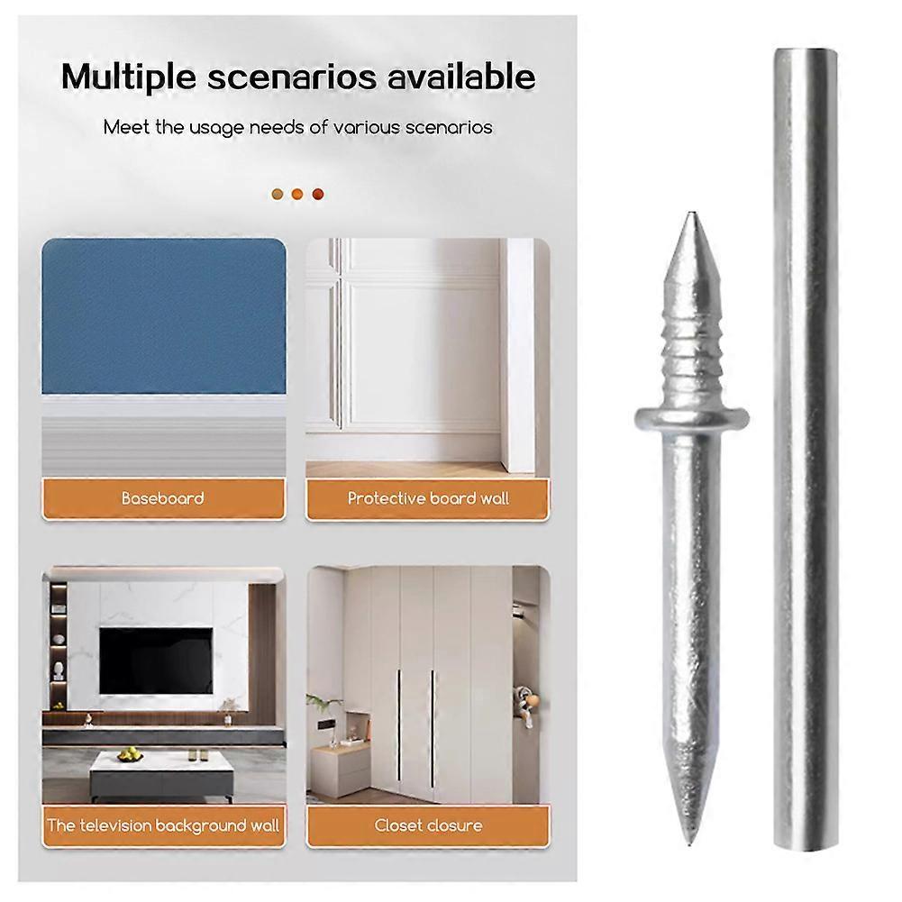 Double-Headed Skirting Nails Upgraded Thread Seamless Nails for Skirting Boards, Invisible No Trace Safety Screws