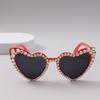 Heart-Shaped Rhinestone Sunglasses: Cute Pointed Diamond Handmade Design for Women