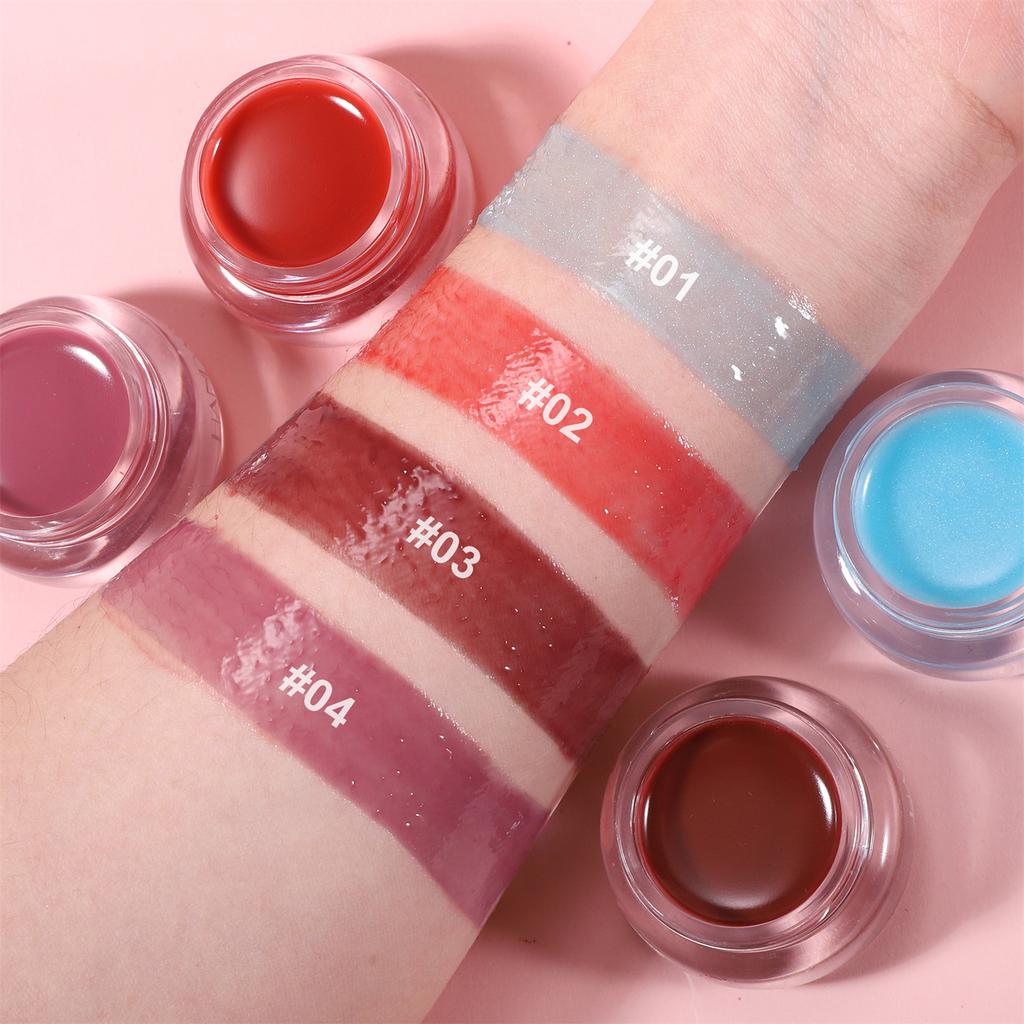 4-color Color-changing Lip Gloss with Brush, Water-gloss Lip Gloss To Care for Lips, Mirror Moisturizing Lip Balm, Lip Care