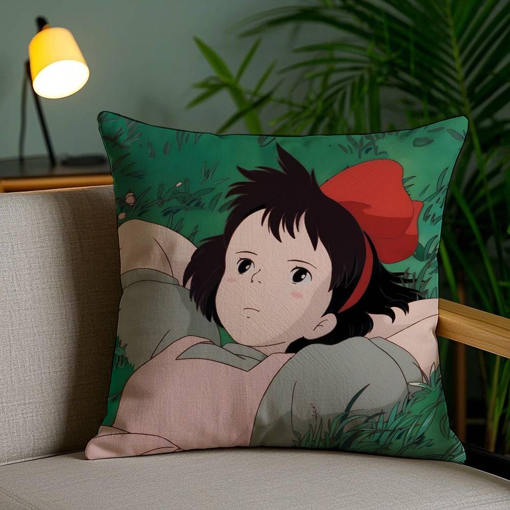 Fantasy Movies K-Kikis Delivery Service-MT Pillow Case Plush Linen Soft Double Sided Printed Design Throw Cushion Decorative