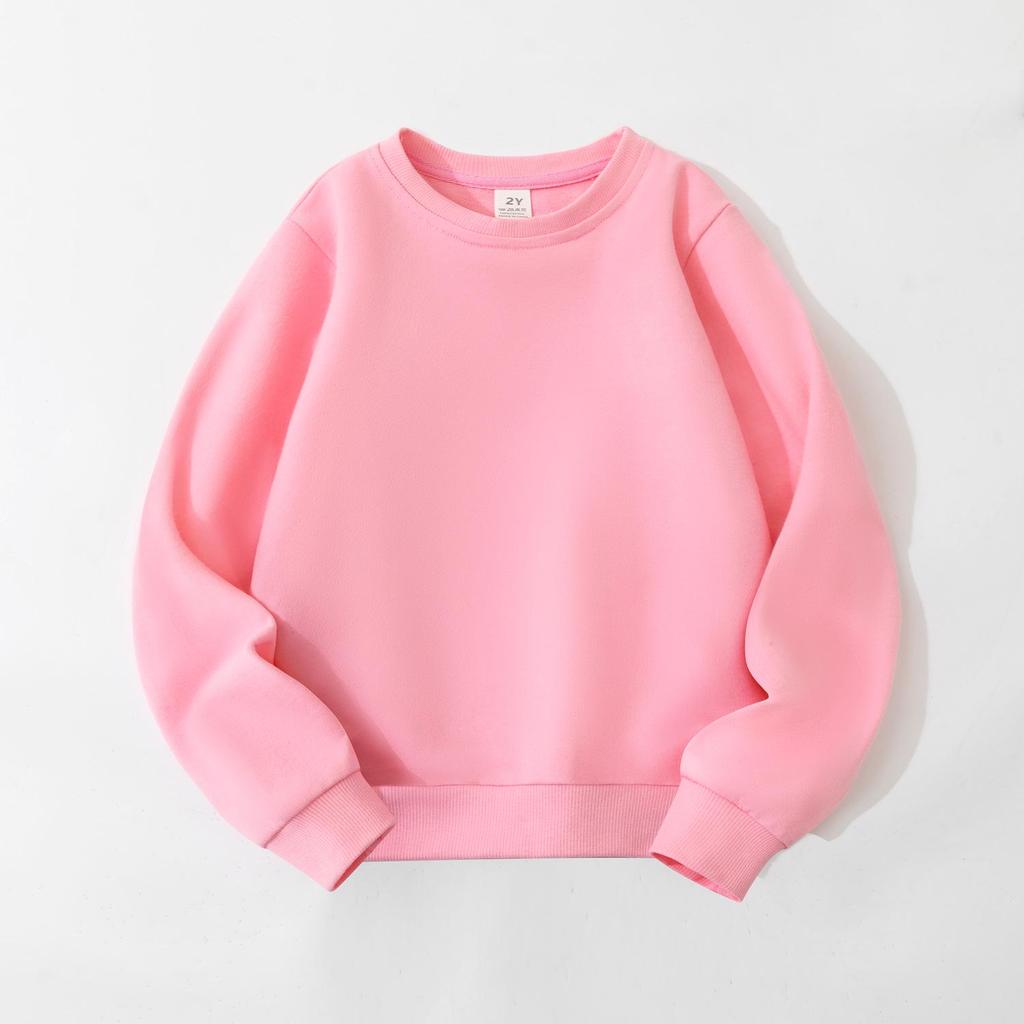 Customizable Kids' Solid Color Sweatshirt - Autumn Style Loopback Baby & Children's Wear