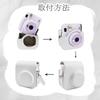 HIYQIN Instax Mini 12/11/9/8+/8 Case, Cute Camera Bag with Shoulder Strap and Back Pocket, PU Leather Cover, Solid White