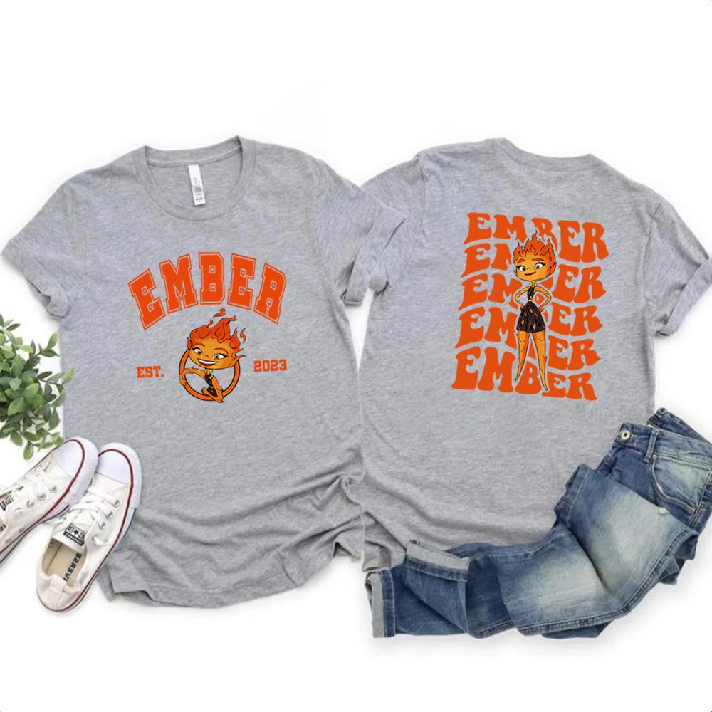 Ember EleUnisextal T Shirt Trendy 2 Sided Shirts EleUnisextal Ember Shirt Wade and Ember T Shirt WDW Magic Kingdom Tee