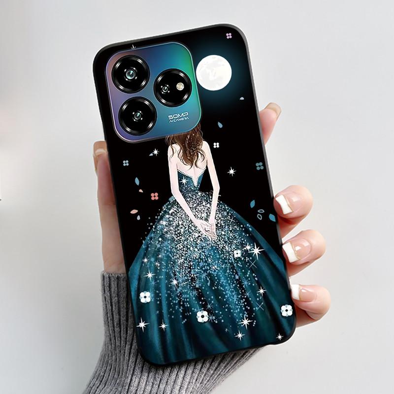 Case For ZTE Blade V60 Design 4G/Blade V60 Vita/Nubia V60 Design/Axon 60 Lite Soft Silicone Black Cover Cute Flower Cartoon Case